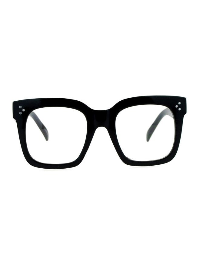 JuicyOrange Super Oversized Clear Lens Glasses Thick Square Frame Fashion Eyeglasses Black - Image 2