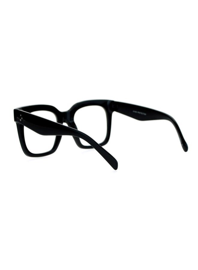 JuicyOrange Super Oversized Clear Lens Glasses Thick Square Frame Fashion Eyeglasses Black - Image 3