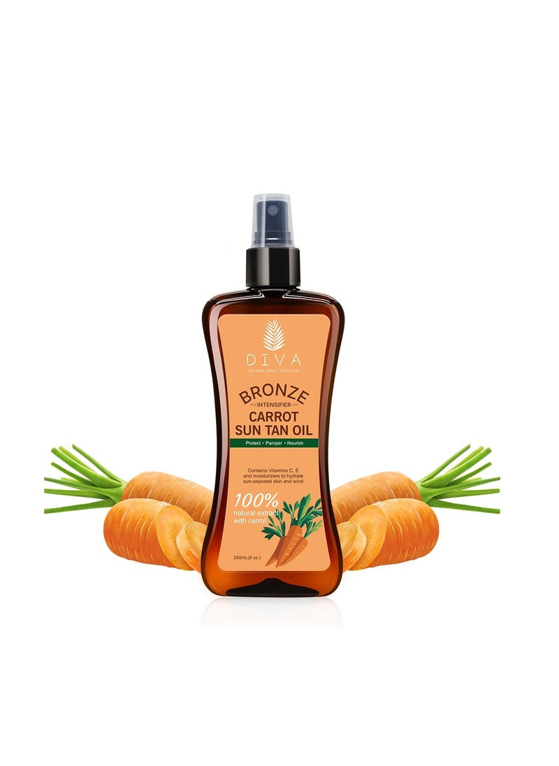Diva BRONZE INTENSIFIER CARROT SUN TAN OIL 240ML  - Image 1