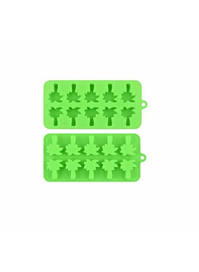 FRECI 2pcs 10 Cavity Palm Tree Silicone Mold Cake Mould Chocolate Candy Cupcake Mould Jelly Baking Mould Mold Ice Cube Tray - Image 1
