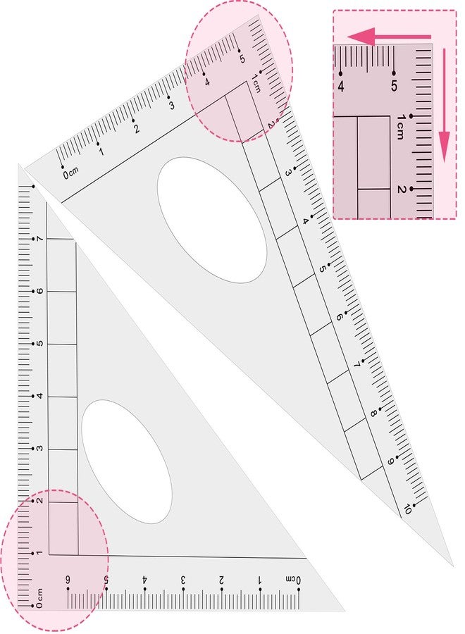 Akuoly Geometry Set Maths Compasses for Grade Students Back to School Supplies with Compasses Protractor in Carry Case, Pink - Image 3