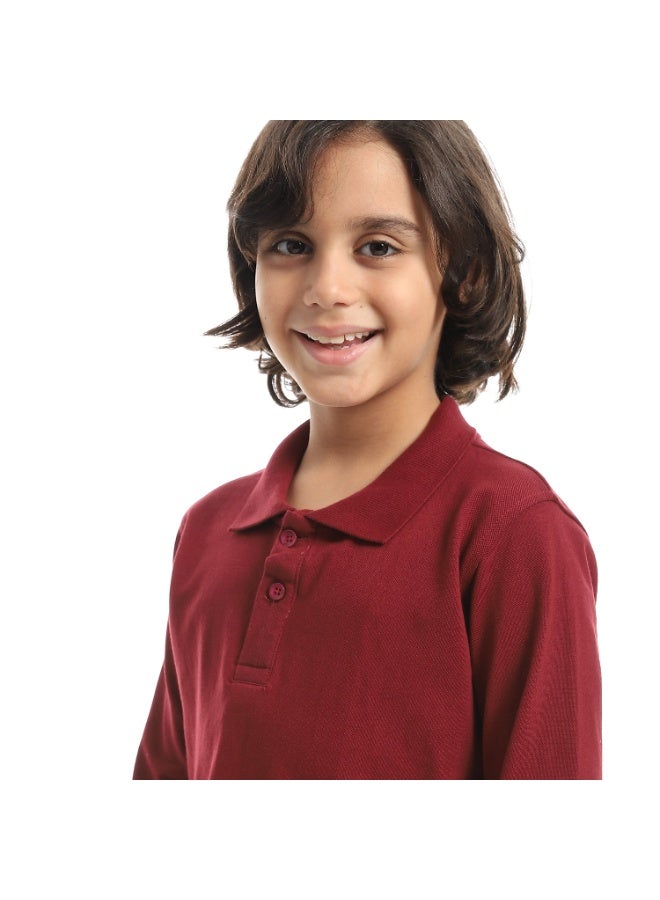 سيزار تيشرت بولو اولادي بياقة واكمام طويلة - Image 5