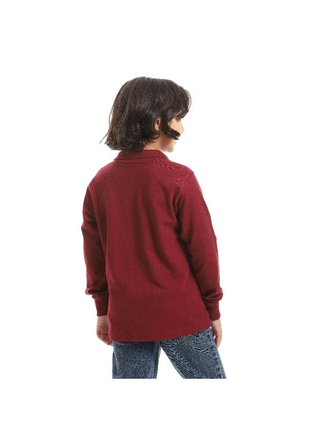 سيزار تيشرت بولو اولادي بياقة واكمام طويلة - Image 3