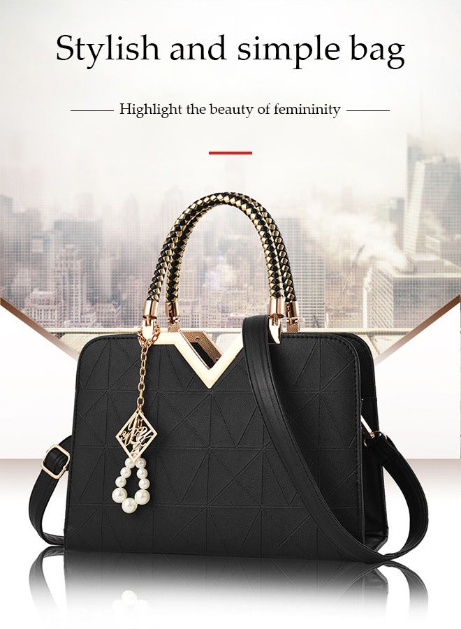 DUNISO Women's Elegant Tote,Soft PU Leather Elegant Tote Bag,Tote Shoulder Bag, Fashion Ladies Satchel Bag for Office Travel Daily  - Image 2