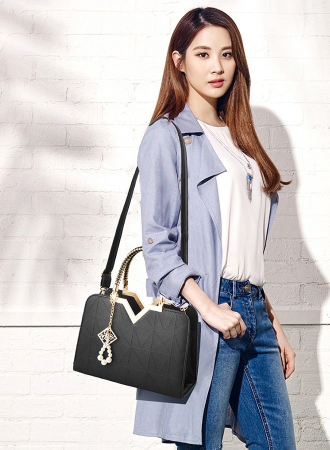 DUNISO Women's Elegant Tote,Soft PU Leather Elegant Tote Bag,Tote Shoulder Bag, Fashion Ladies Satchel Bag for Office Travel Daily  - Image 3