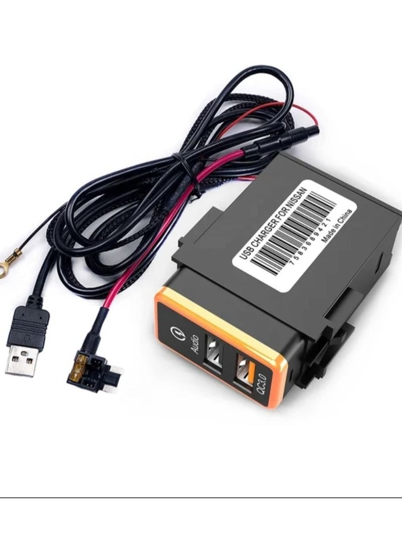 RAYMOS Nissan Socket Charger With USB Audio Video Support 12V QC 3.0 USB For Mobile Phone - Image 3
