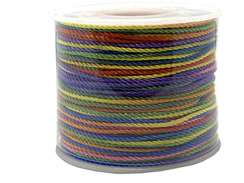Golden Leaf Rainbow String Multicolor Braided Jewelry Cord Crafts Beading Twine 70mts/ 76.5 yd (Multi) - Image 2