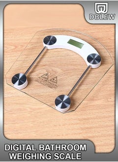DBLEW Smart Square Shape Transparent Tempered Glass Digital Bathroom Body Weighting Measurements High Precision Weighing Scale 180 KG Capacity  - Image 1