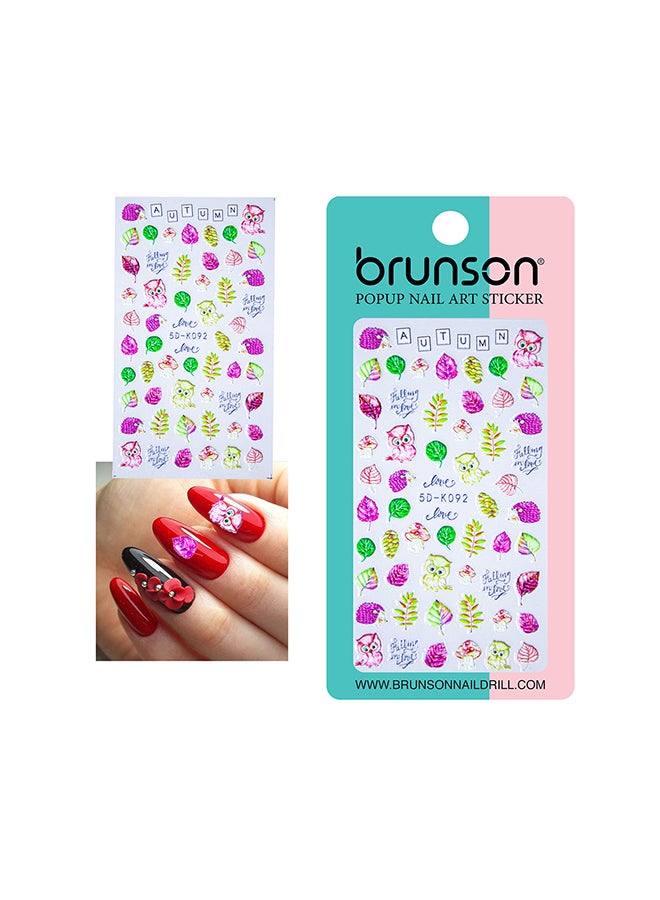 ملصقات أظافر على شكل رقاقات ثلجية 5D مجسمة منقوشة على شكل رجل ثلج 5D-K092