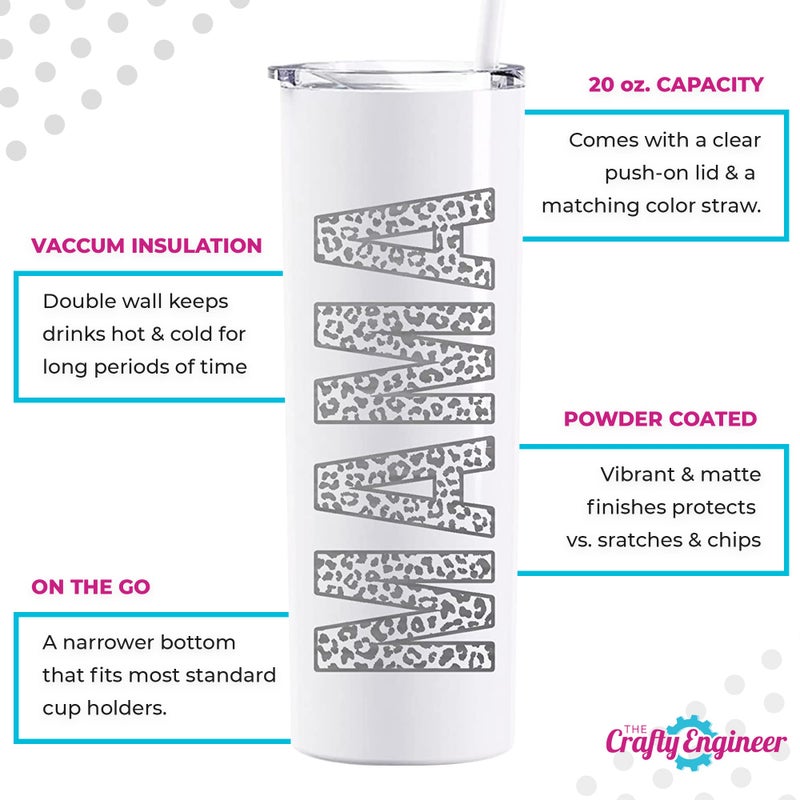 The Crafty Engineer (Pink Magic Leopard Print MAMA Tumbler - 20 oz Leopard Mama Tumbler  Laser Engraved Mama Print Leopard Design  Perfect Mom Gift  Travel Ready Insulated Tumbler with Straw - Image 4