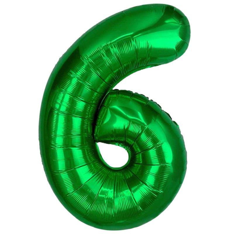 مانجو رقم أخضر 6 بالونات كبيرة 40 بوصة معدنية الغابة موضوع بالونات لزينة عيد ميلاد 6 رقم 6 بالون عيد ميلاد لزينة عيد ميلاد 6 سنوات ديكور حفلة الذكرى السنوية السادسة - Image 2
