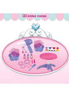 XIONG CHENG مجموعة ألعاب طاولة الزينة الموسيقية مع مجموعة إكسسوارات للبنات  - Image 4