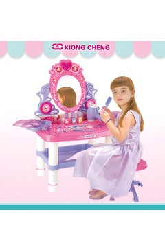 XIONG CHENG مجموعة ألعاب طاولة الزينة الموسيقية مع مجموعة إكسسوارات للبنات  - Image 3