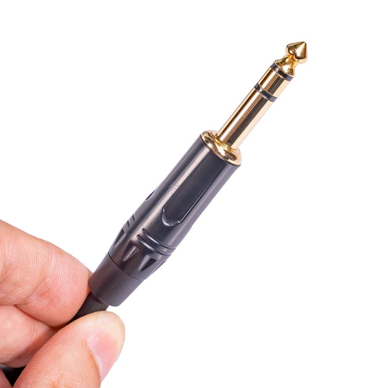 SeCro ® Panther Series Premium 6.35 mm 1/4 Inch TRS Male to XLR Male Audio Stereo Mic Cable - Gold Plated 1/4 Inch Male Balanced Cable for Microphones, Speakers, Stage, DJ and More - Black (20 Meter) - Image 2