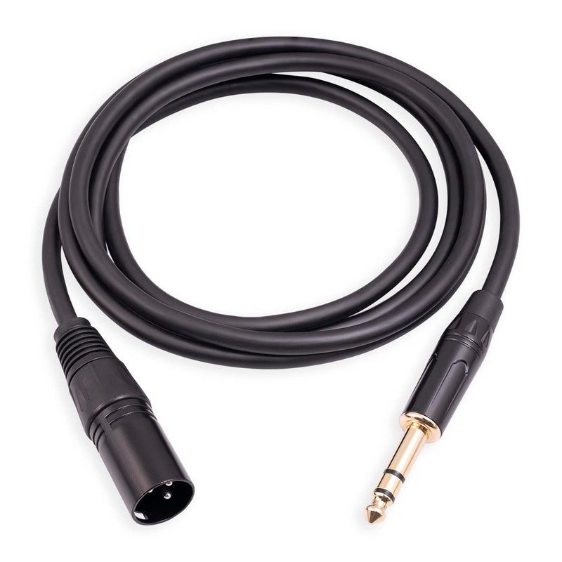 SeCro ® Panther Series Premium 6.35 mm 1/4 Inch TRS Male to XLR Male Audio Stereo Mic Cable - Gold Plated 1/4 Inch Male Balanced Cable for Microphones, Speakers, Stage, DJ and More - Black (20 Meter) - Image 1