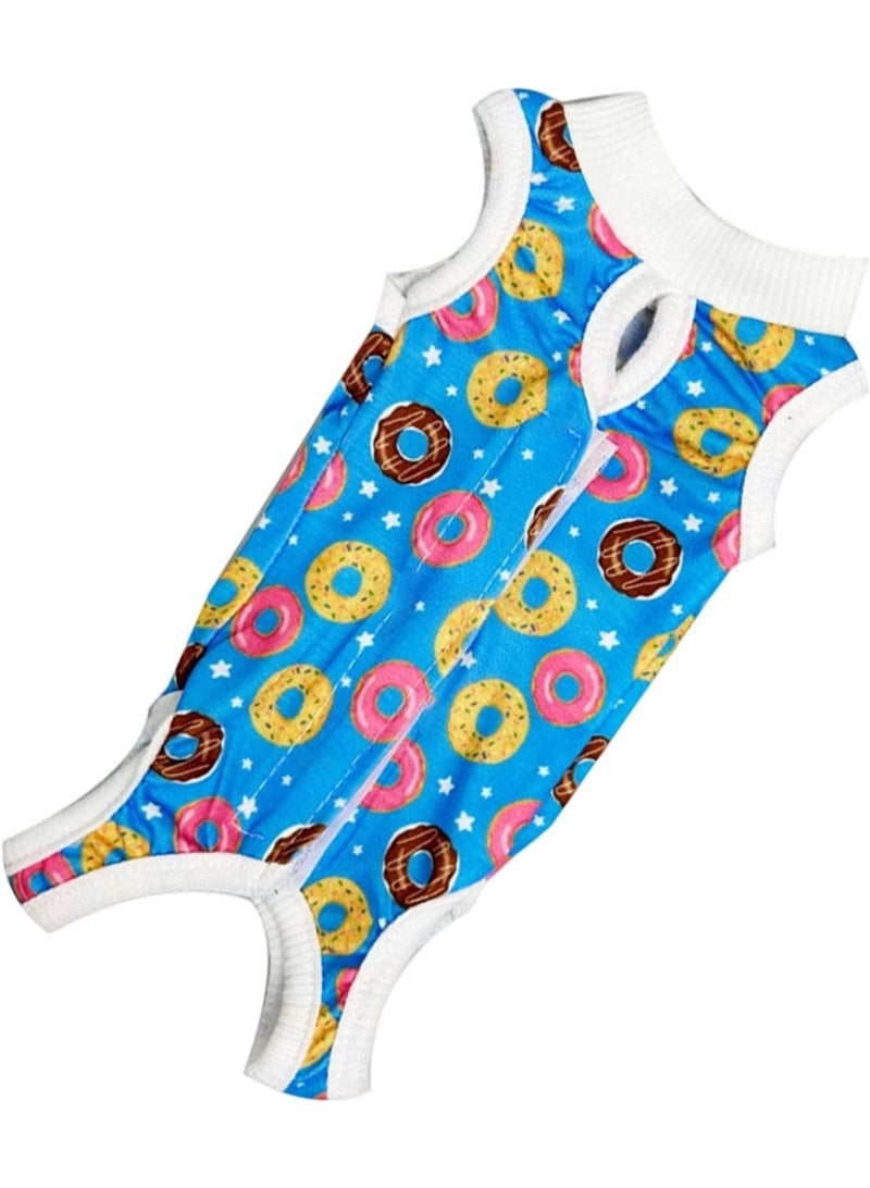 Circle Pattern Pet Spay Suit M, Anti Licking Recovery Suit for Cats and Small Dogs, Soft Breathable Surgical Recovery Clothes, Abdominal Wound Protection Collar Alternative (5–7 Jin / 2.5–3.5 kg) - Image 2