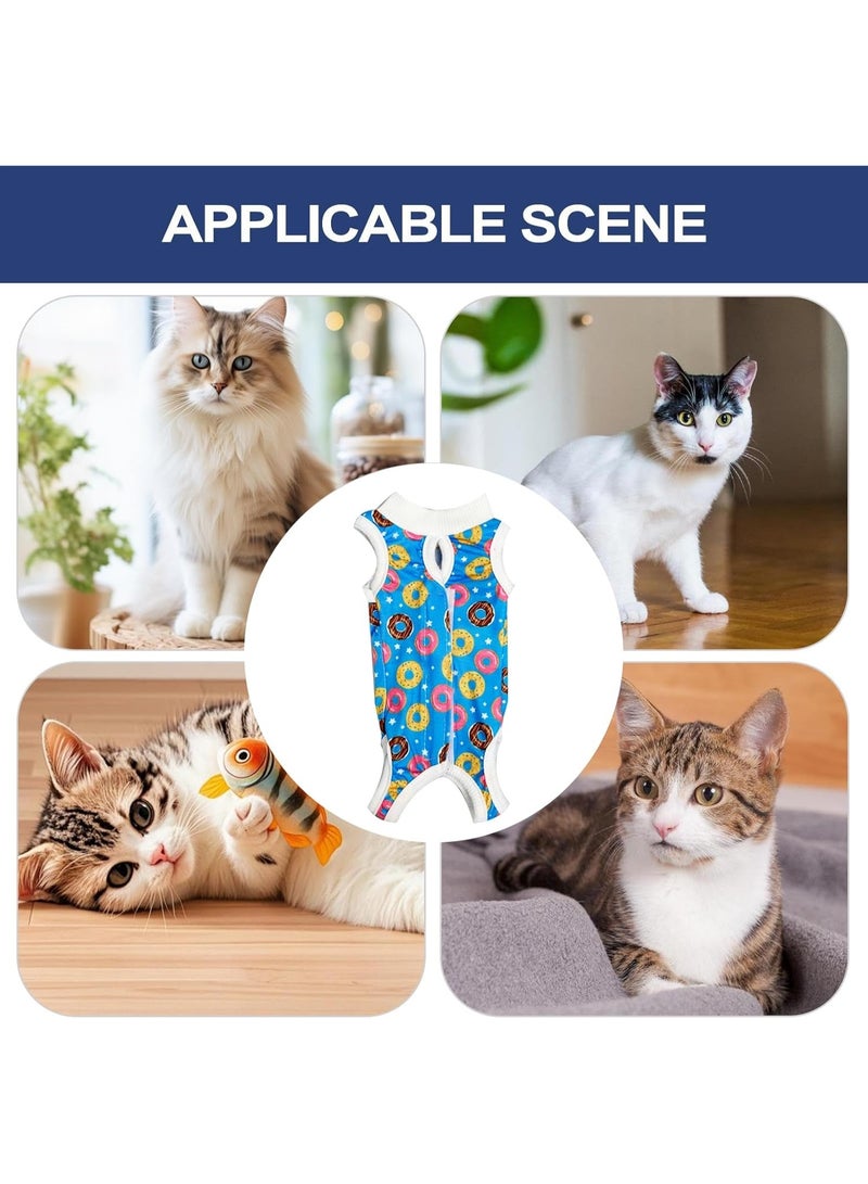 Circle Pattern Pet Spay Suit M, Anti Licking Recovery Suit for Cats and Small Dogs, Soft Breathable Surgical Recovery Clothes, Abdominal Wound Protection Collar Alternative (5–7 Jin / 2.5–3.5 kg) - Image 5