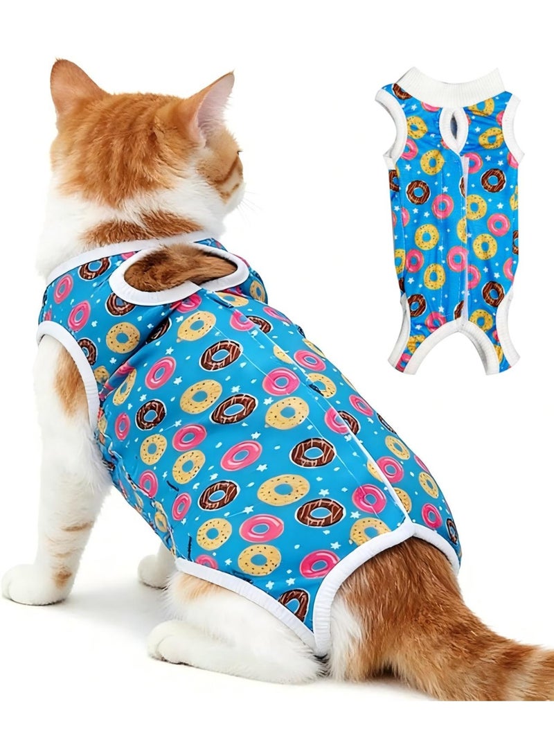 Circle Pattern Pet Spay Suit M, Anti Licking Recovery Suit for Cats and Small Dogs, Soft Breathable Surgical Recovery Clothes, Abdominal Wound Protection Collar Alternative (5–7 Jin / 2.5–3.5 kg) - Image 1
