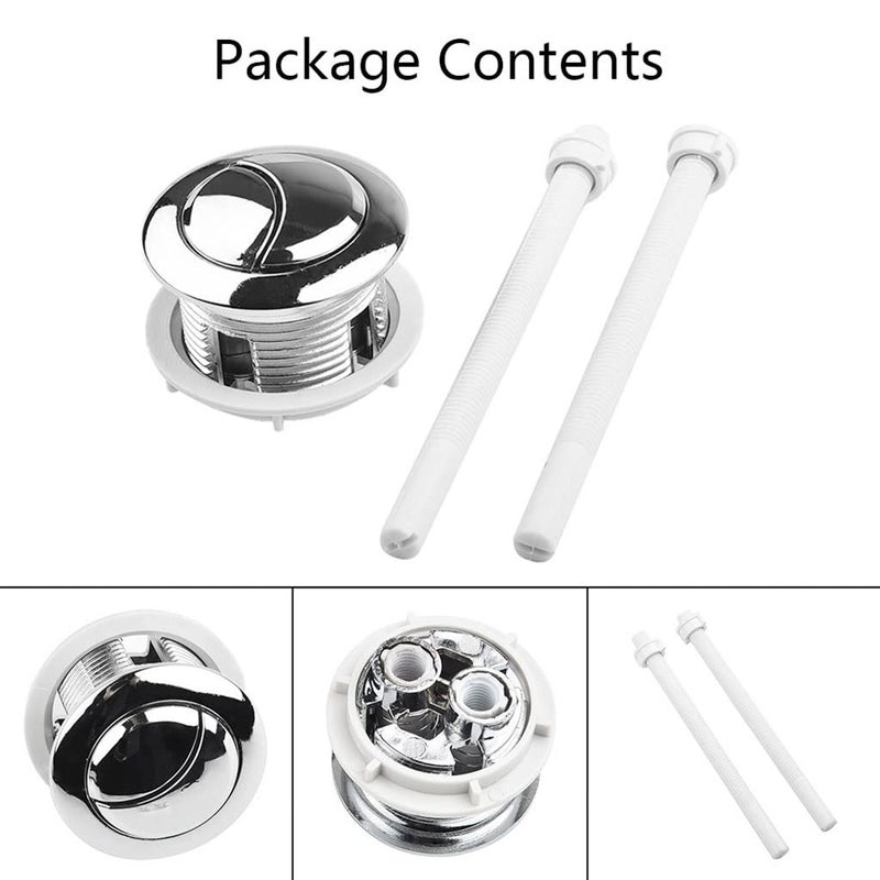 Dual Flush Toilet Cistern Push Button Assembly 38mm Double Crescent Bathroom Upgrade - Image 3