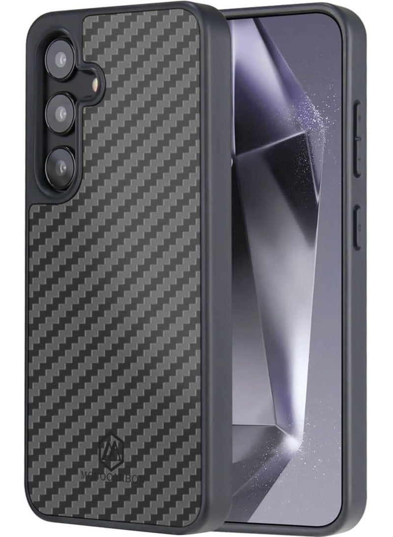 MONOCARBON Real Carbon Fiber Samsung Galaxy S24 Case Cover MagSafe Compatible Military Grade Scratch Resistant - Matte Black - Image 1
