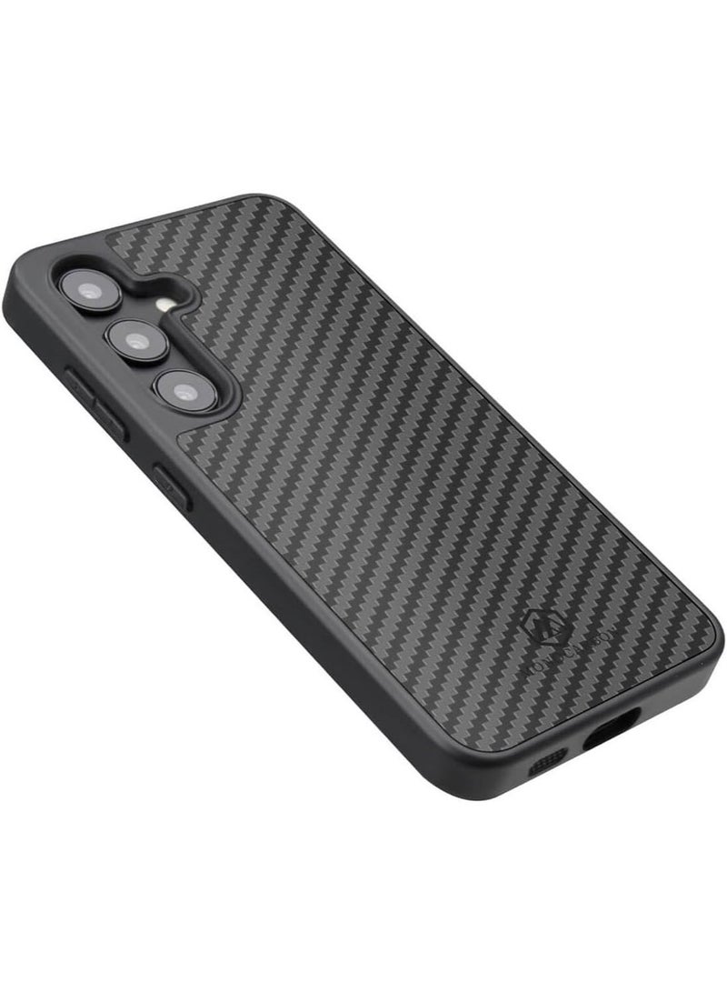 MONOCARBON Real Carbon Fiber Samsung Galaxy S24 Case Cover MagSafe Compatible Military Grade Scratch Resistant - Matte Black - Image 2