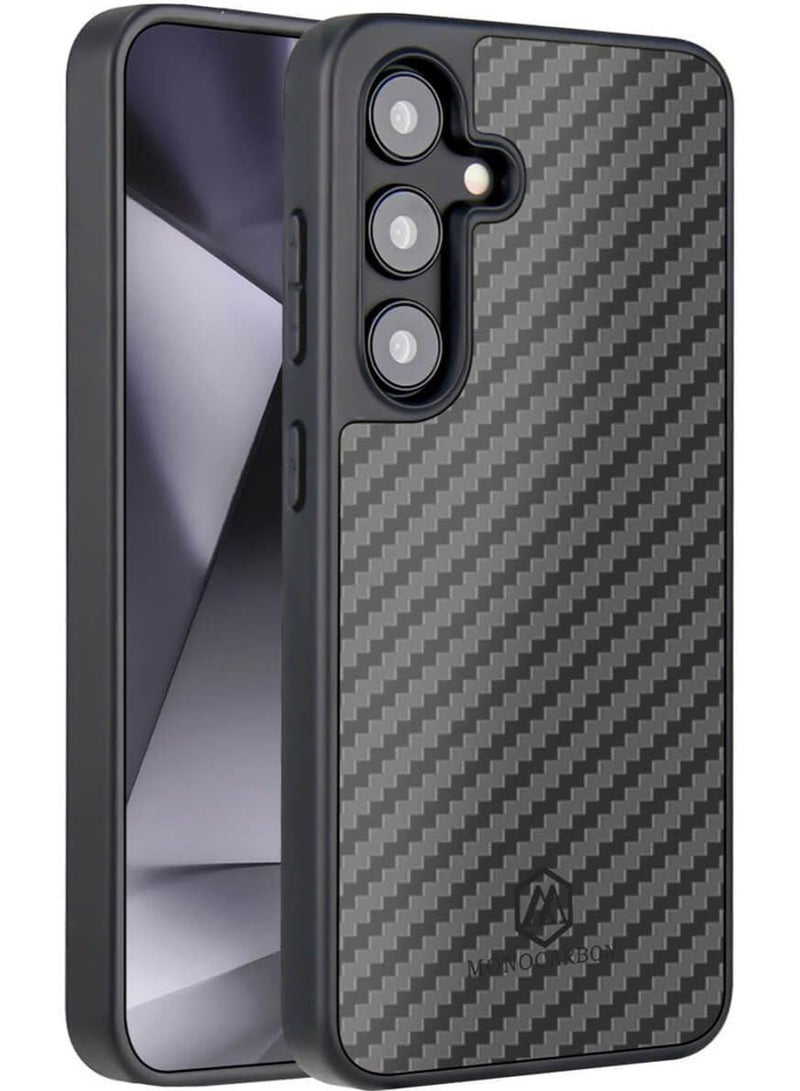 MONOCARBON Real Carbon Fiber Samsung Galaxy S24 Case Cover MagSafe Compatible Military Grade Scratch Resistant - Matte Black - Image 4
