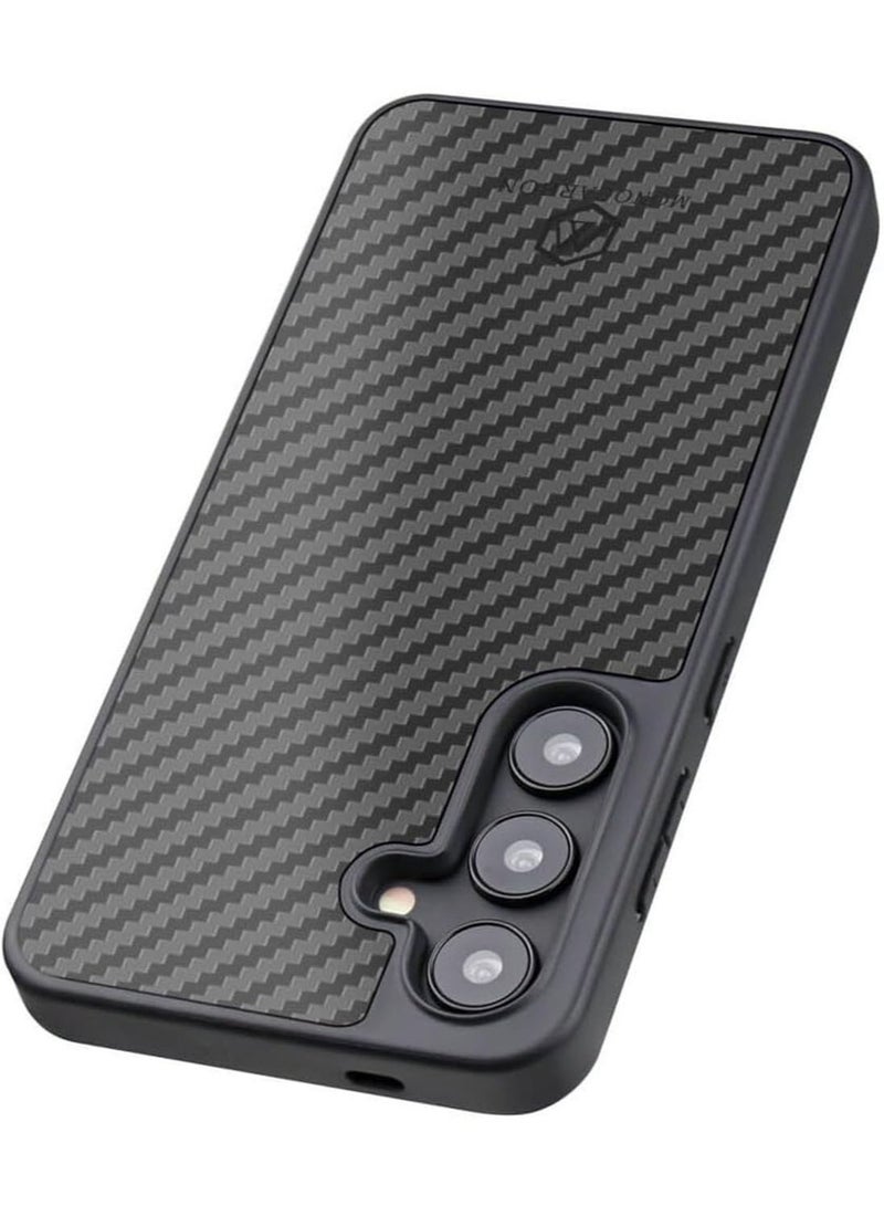 MONOCARBON Real Carbon Fiber Samsung Galaxy S24 Case Cover MagSafe Compatible Military Grade Scratch Resistant - Matte Black - Image 5