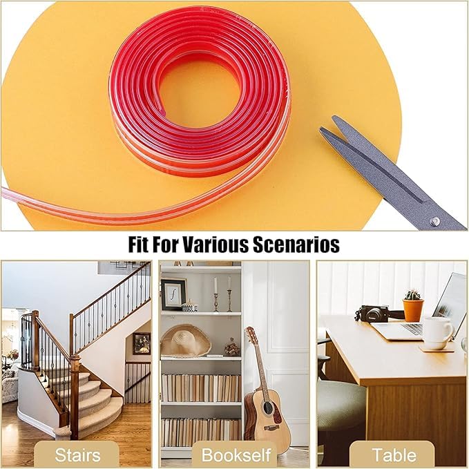 ZILDERO 3-Meter Silicone Edge Protector Strip Baby Proofing Pre-Tape Adhesive Corner Protectors for Furniture Bumper Against Sharp Corners for Cabinets Tables Stair Drawers - Image 5