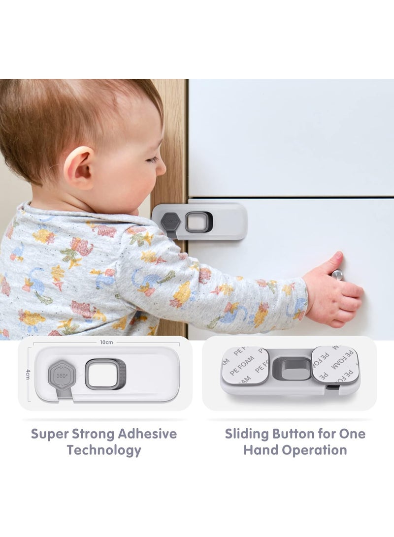 Baytion Child Safety Strap Locks 5 Pieces Child Safety Cupboard Door Strap Locks with Strong Adhesive for Fridge Cabinets Drawers and Dishwasher No Tools - Image 5