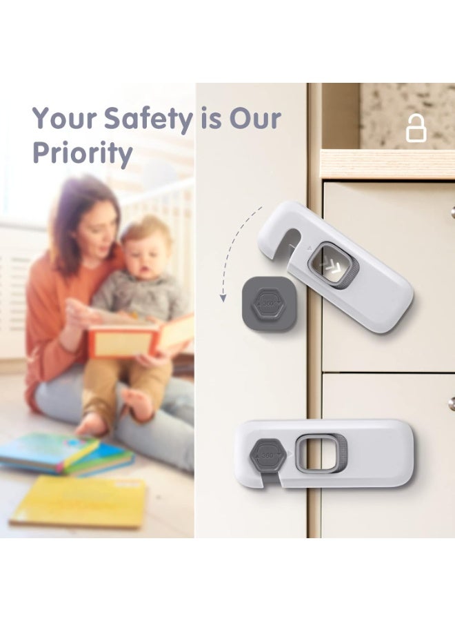 Baytion Child Safety Strap Locks 5 Pieces Child Safety Cupboard Door Strap Locks with Strong Adhesive for Fridge Cabinets Drawers and Dishwasher No Tools - Image 2