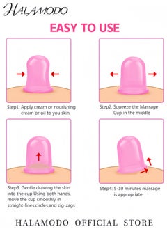 HALAMODO 7PCS Cupping Therapy Sets Silicone Anti Cellulite Cup Vacuum Suction Massage Cups Facial Cupping Sets Body and Face Massager for Adults Home Use  - Image 5