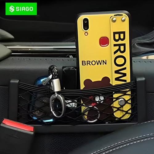 SIAGO SIA139 Universal Car Seat Side Back Net Storage Bag & Phone Holder Pocket Organizer for Essentials & Snacks - Image 5