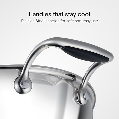 Stahl Artisan Triply 5.1 L, 30 cm Stainless Steel Kadhai with Lid,Kadai for Cooking, Stainless Steel Cookware Triply Kadai, Induction & Gas Stove Compatible - Image 5