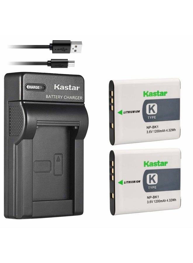 Kastar Slim USB Charger for Sony NP-BK1 & Cybershot DSC-W180 to W980, Webbie MHS-CM1 & PM1 to PM5, Bloggie MHS-CM5 - Image 1