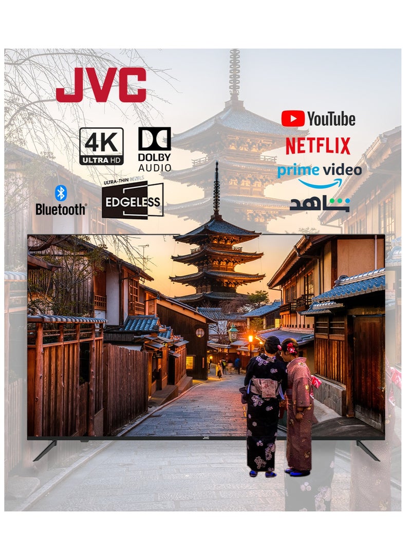 JVC 65 Inch Edgeless 4K UHD Android 14 Smart TV With Bluetooth, Dolby Audio and 2.0ch Soundbar - LT-65N675+ Soundbar LT-65N675 + Soundbar black - Image 3