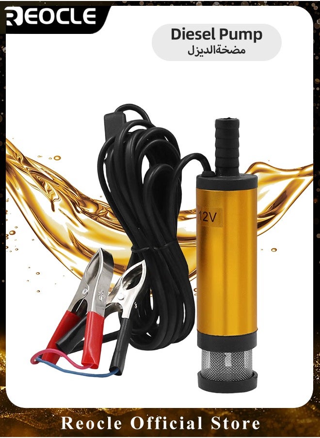 REOCLE Electric Oil Pump Diesel Fuel Transfer Pump with Filter 12V Mini Portable Submersible Water Pump for Automotive & Farm & Marina Use  - Image 1
