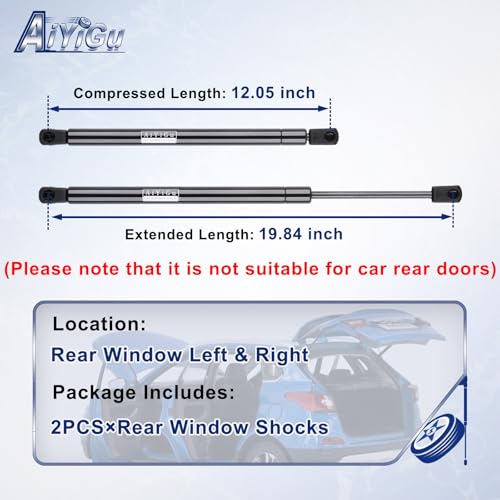 AiYiGu 6157 Rear Window Glass（Not for Rear Door）Shocks Struts Lift Supports Gas Springs for 2007-2014 Chevy Suburban/Tahoe/GMC Yukon, 2007-2011 Cadillac Escalade, Only fit Rear Window Glass, 2PCS - Image 2