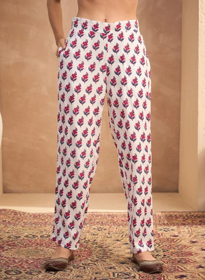 SASSAFRAS Sassafras Multi Floral Gathered Kurta and Pants Set
