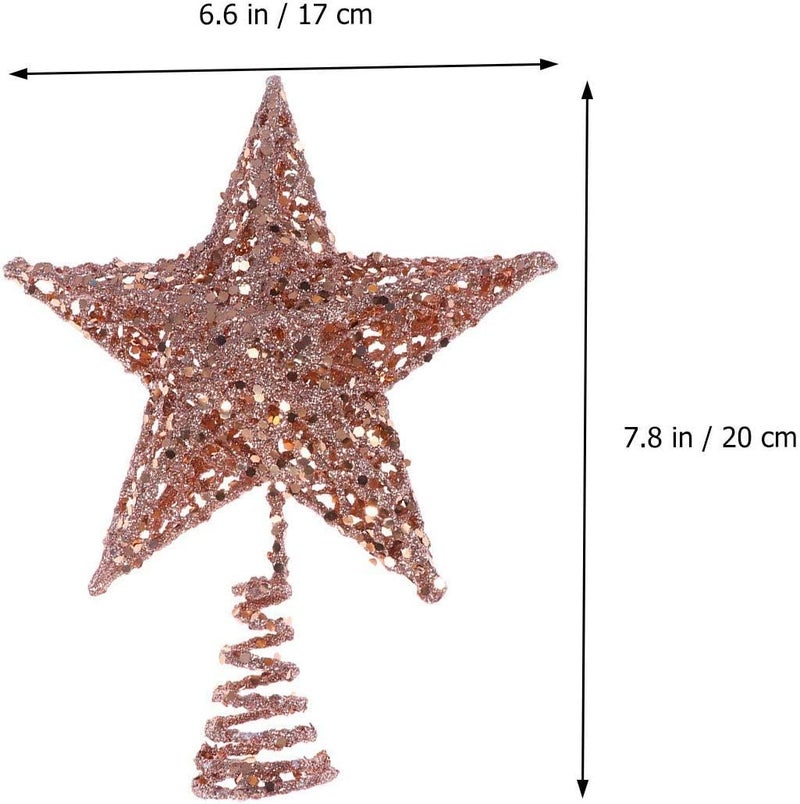 BinaryABC Christmas Tree Topper Star,Glittering Christmas Tree Decoration Ornaments,20cm (Rose Gold) - Image 4
