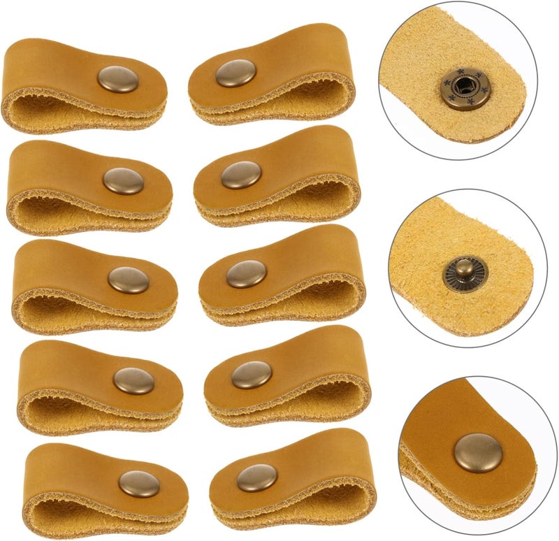 ARTIBETTER 30pcs Handmade Leather Cable Ties Cord Organizer for Data Cables Earphones and Chargers Flexible Non-damaging for Home School Office Travel - Image 4