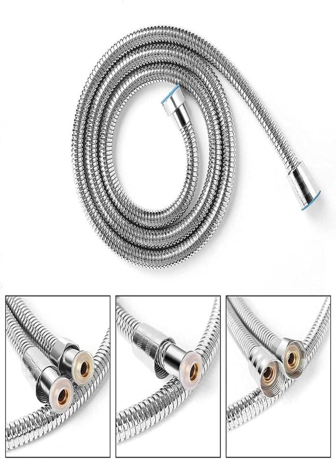 AKDC Shower Hose 1.5M Long Flexible Stainless Steel High Pressure Antitwist Pipe For Handheld Shower Heat Resistance Used Both For Hot & Cold Water Silver Colored - Image 5