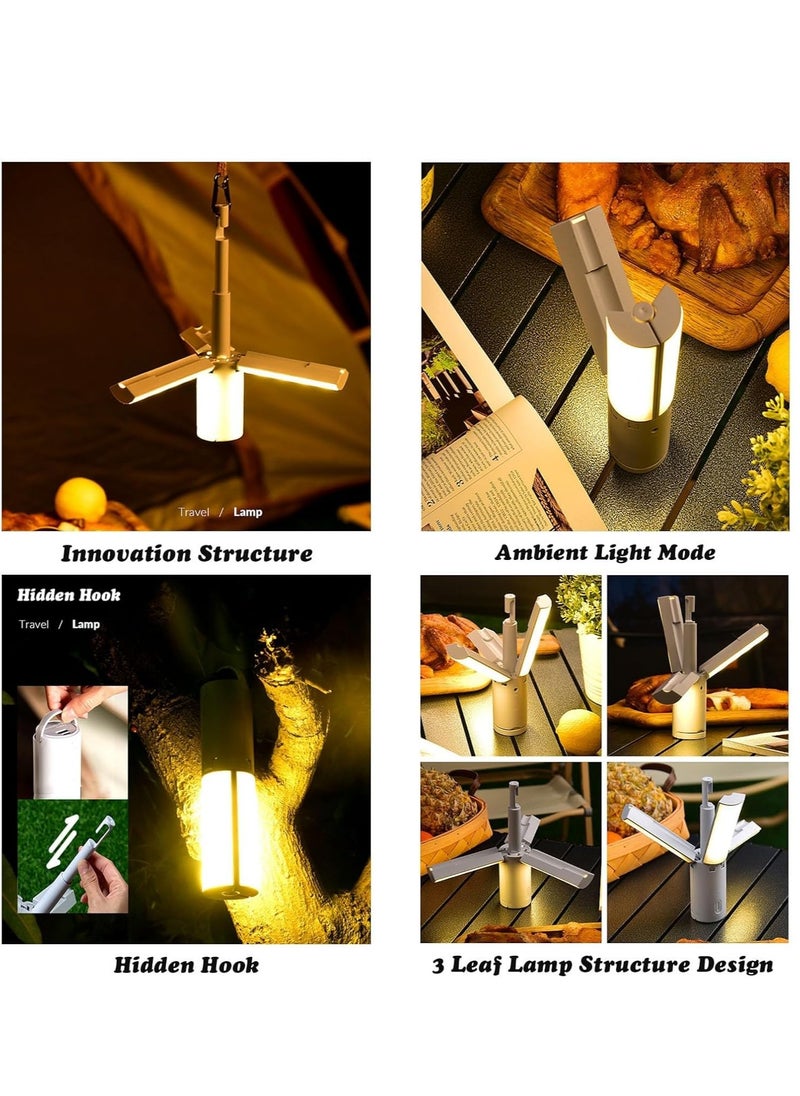 Meetion Upgraded Rechargeable Camping Lantern, Portable Collapsible Camp Lamp, with Hook & USB Rechargable-3600mAh, Adjustable 3 Light Modes,for Home,Outdoor,Hiking,Camping,Fishing,Power Outages. (3600mAh)  - Image 3