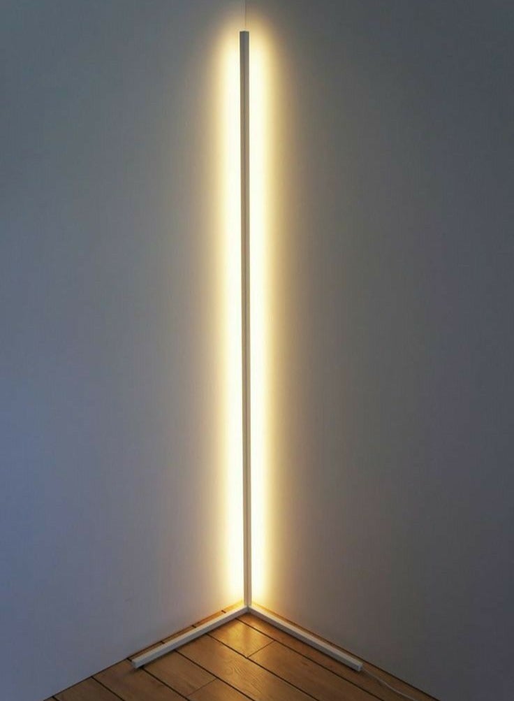 مودي مصباح أرضي حديث بإضاءة LED بلون أبيض دافئ – مصباح زاوية ذكي قائم بقدرة 20 واط لغرفة المعيشة وغرفة النوم – إضاءة بيضاء بتصميم بسيط – إضاءة محيطية لديكور المنزل (أبيض – أبيض دافئ) - Image 1