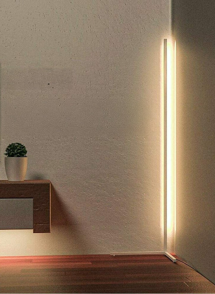 مودي مصباح أرضي حديث بإضاءة LED بلون أبيض دافئ – مصباح زاوية ذكي قائم بقدرة 20 واط لغرفة المعيشة وغرفة النوم – إضاءة بيضاء بتصميم بسيط – إضاءة محيطية لديكور المنزل (أبيض – أبيض دافئ) - Image 4