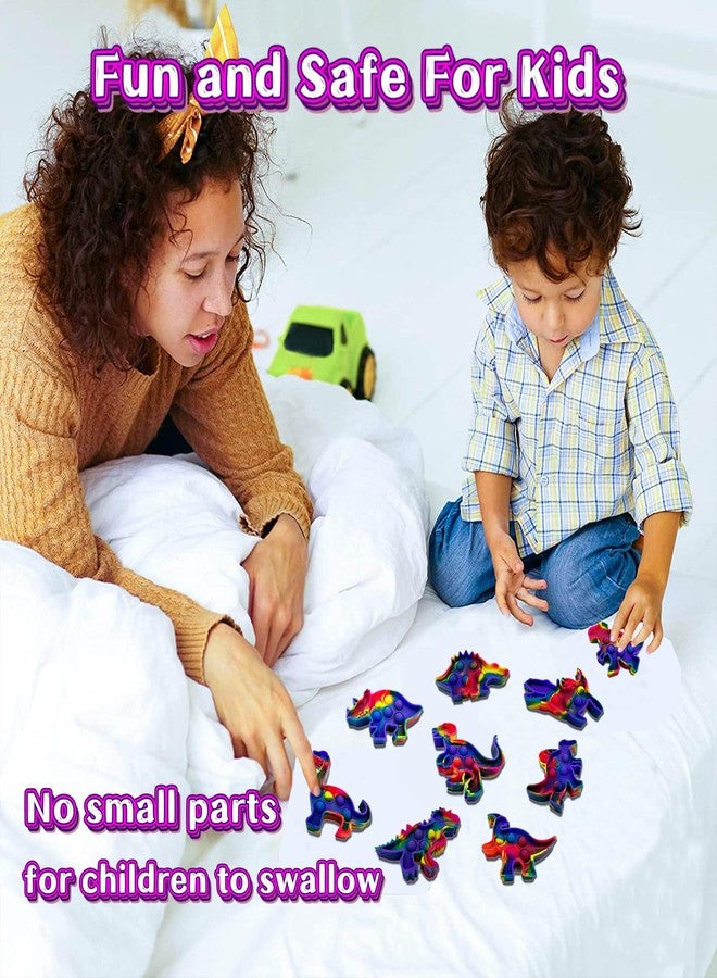 hunbath Easter Basket Stuffers - 14 Pack Easter Dinosaur Poppers, Dinosaur Pop Bubble Fidget Sensory Toy, Mini Fidget Toys Bulk Party Favors for Kids Toddler, ABC Alphabet Learning and Educational Toys - Image 3