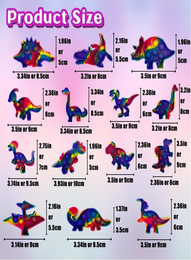 hunbath Easter Basket Stuffers - 14 Pack Easter Dinosaur Poppers, Dinosaur Pop Bubble Fidget Sensory Toy, Mini Fidget Toys Bulk Party Favors for Kids Toddler, ABC Alphabet Learning and Educational Toys - Image 2