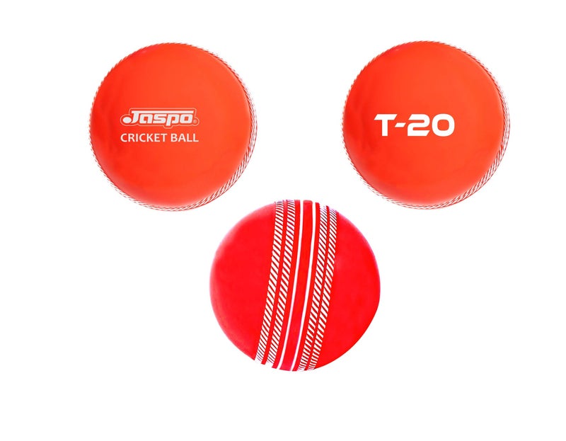 jaspo T-20 Pro PVC Soft Cricket Balls (Orange, 110 gm) - Pack of 3 - Image 1