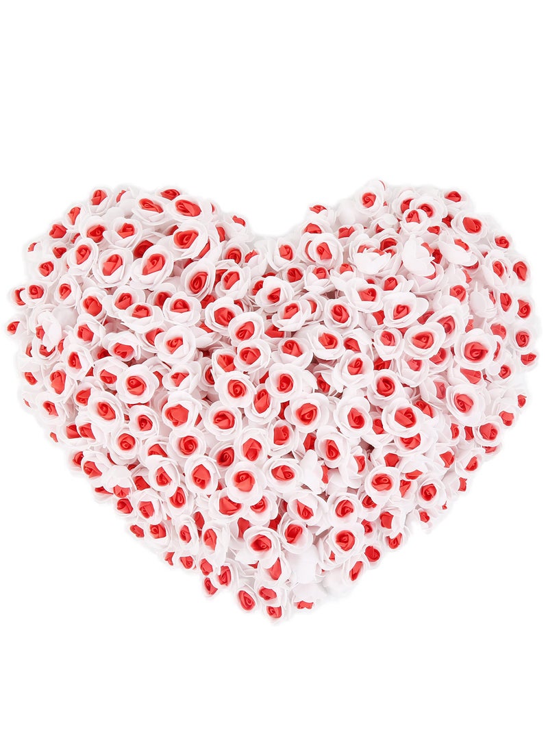 KASTWAVE 200 قطعة رؤوس وردة فوم مصغرة بكميات كبيرة، زهرة صناعية رأس ورود مصغرة للأعمال اليدوية هدايا دبدوب زفاف حفلات استقبال المواليد مركز الزهور ترتيبات الزهور طاولات الحفلات ديكورات المنزل (نواة حمراء) - Image 1
