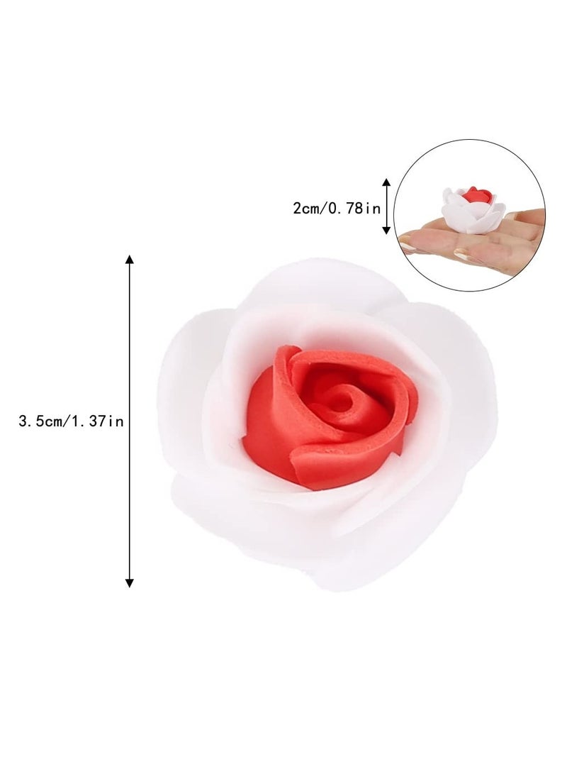 KASTWAVE 200 قطعة رؤوس وردة فوم مصغرة بكميات كبيرة، زهرة صناعية رأس ورود مصغرة للأعمال اليدوية هدايا دبدوب زفاف حفلات استقبال المواليد مركز الزهور ترتيبات الزهور طاولات الحفلات ديكورات المنزل (نواة حمراء) - Image 2