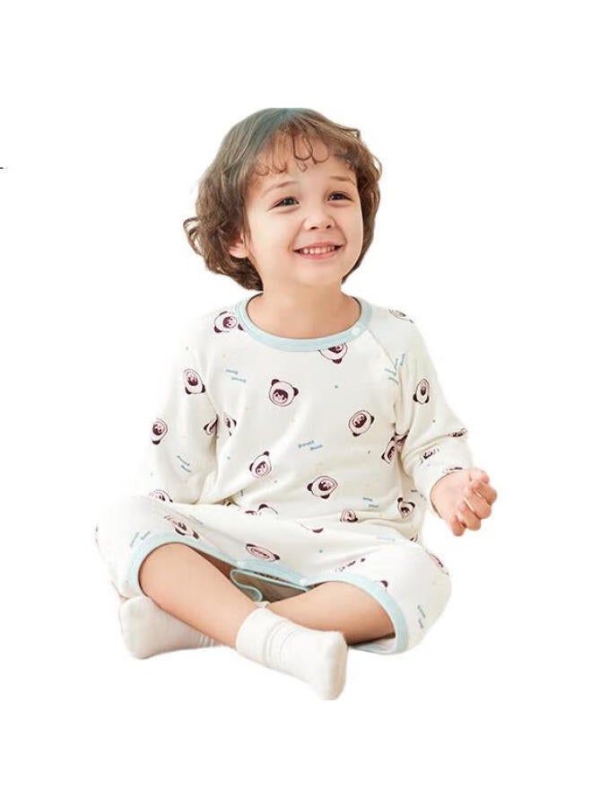 Ibaby Kids Pajamas Boys Girls Nightgown Spring Autumn Long Sleeve Onesie Baby Home Wear Bamboo Panda 130 - Image 3